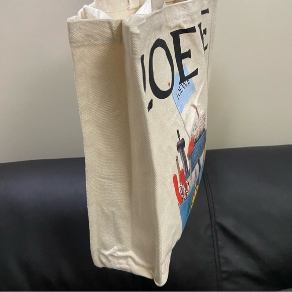 NWT Loewe Limited Edition Crafted World Exhibition Canvas Tote Bag Blue Prints - Picture 5 of 14